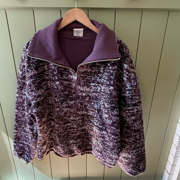 Varley Speckle Fleece Bailey Half Zip Pullover in Purple - Picture 2 of 8